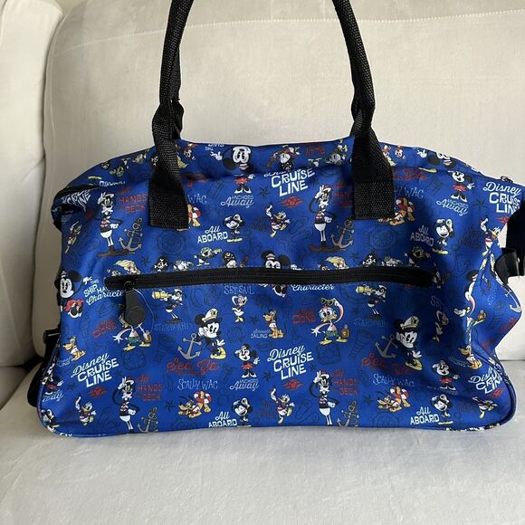 DISNEY CRUISE LINE DCL Mickey & Friends Nautical Blue Duffle Bag, Weekender Tote - Picture 6 of 6